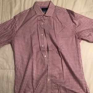 Large pink gingham dress shirt